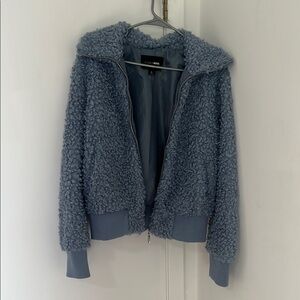 Fashion Nova Cozy Blue Teddy Jacket